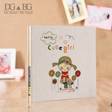 DIY Photo Album Photos Large Kids Family Photo Albums Cute Girl Album Children's Gift Self-Adhesive Dust-Free air-Free Glue Free