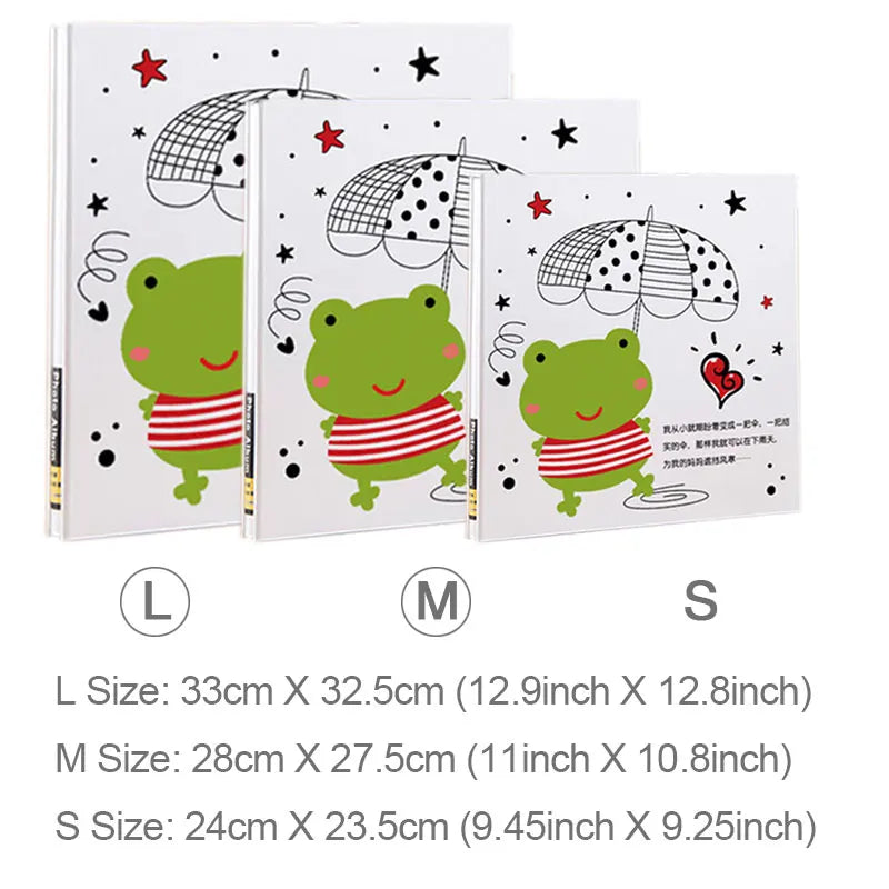 Photo Baby Album Dust-Free Air-Free Glue Free and Waterproof Hand Made DIY Albums Holds Photos Family Album Customizable Frog