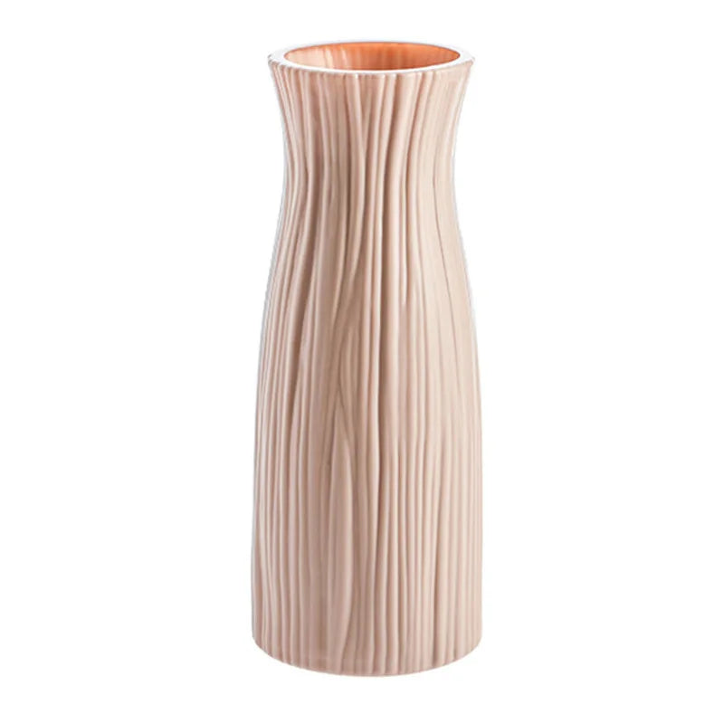 1pc Plastic Vase Home Decoration White Imitation Ceramic Flower Pot Plants Basket Nordic Wedding Decorative Dining Table Bedroom
