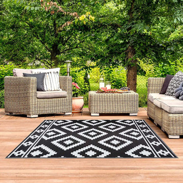 VIKAMA Outdoor Rugs for Garden Patio Waterproof Indoor Outdoor Area Carpet Mat for Camper Balcony Backyard Deck Home Decoration