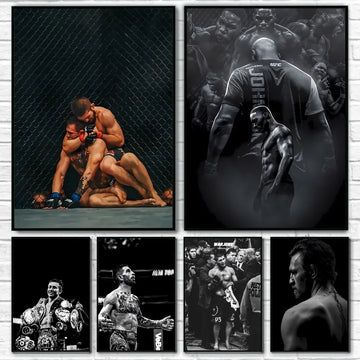 1PC Black And White U-Ultimate Fighting Championship UFC Poster Poster Paper Print Home Living Room Bedroom Entrance Bar Cafe