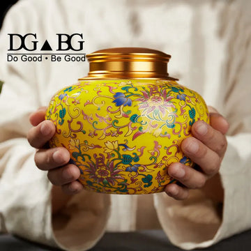 Colored Enamels Ceramic Ashes Urn Double Lid Seal Cover Cremation Ashes Holder For Human Funeral Adult Pet Burial At Home