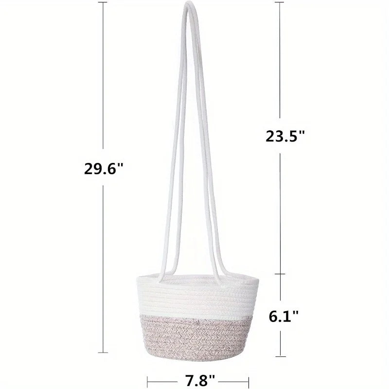Hanging Flower Pot Basket - Can Accommodate7Potted Plant，Indoor/Outdoor Heavy Duty Plant Stand with Hanging Rope，Farmhouse Style