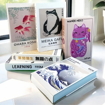 Japanese Decoration Fake Book Storage Box Cute Decorative Coffee Table Books Ukiyoe Yayoi Kusama Lucky Cat Home Decor Faux Livre
