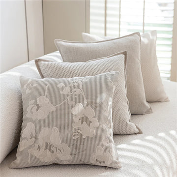 45X45CM Nordic Simple Throw Pillow Cover Light Brown Jacquard Stamping Waist Cushion Cover Decor Home Decorative Pillowcase