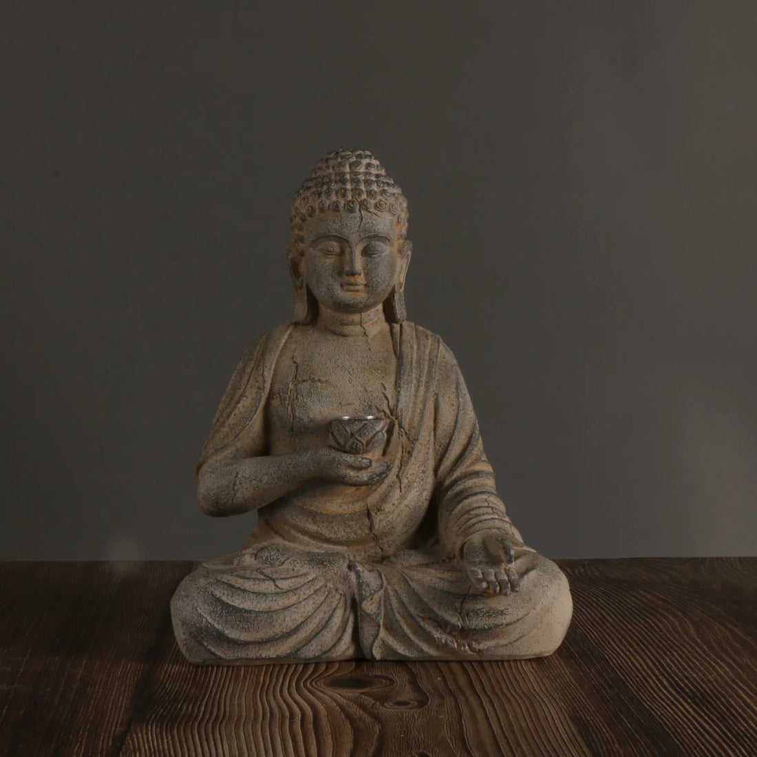 Zen-Inspired Solar-Powered Buddha Statue with Light - Resin Garden & Entryway Decor, Outdoor Ornament