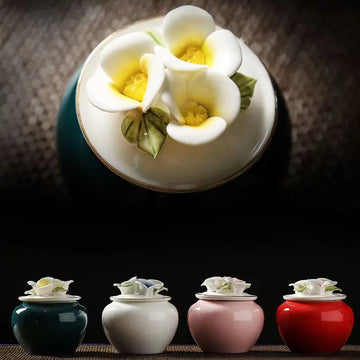 Handmade Floral Pet Urn, Dog, Cats, Birds, Small Animals, Gentle Creative, Sealed Spark Storage Jar, Memorial Supplies, New,