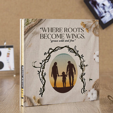 Customizable 18 Inch Family Photo Album - Self-Adhesive Scrapbook, Laminated Pages, Travel Memory Gift (20 Pages, White/Black)