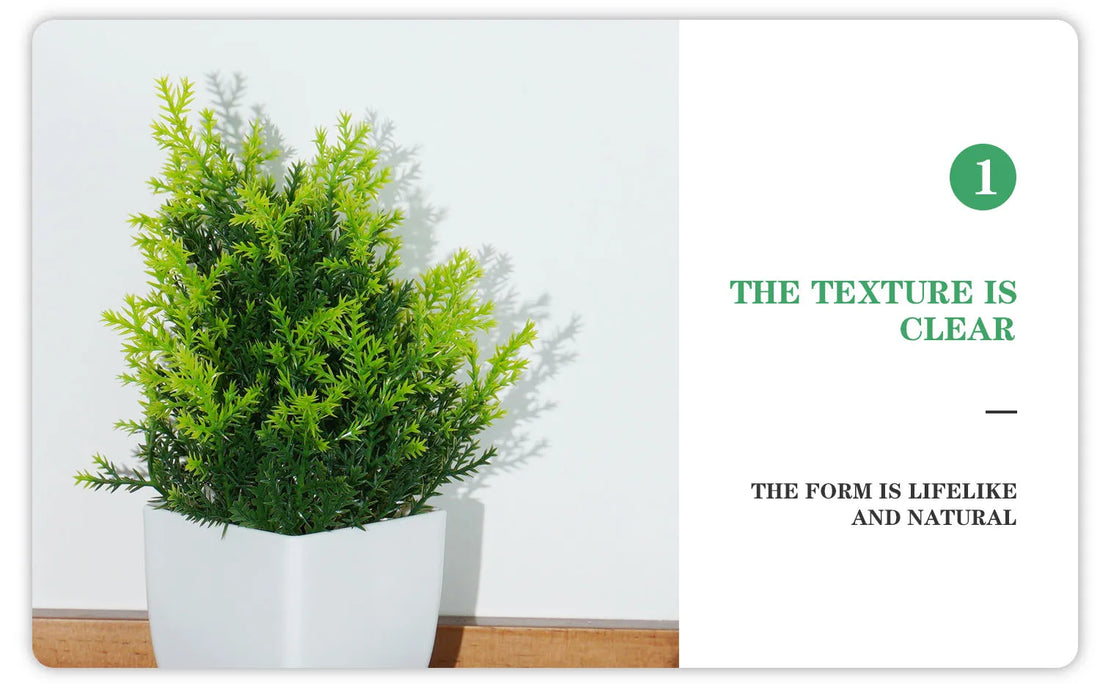 Artificial Green Bonsai Fake Plant Eucalyptus Flower Potted Plant for Outdoor Indoor Home Garden Bedroom Decor