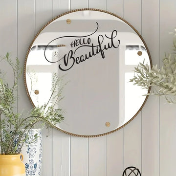 Hello Beautiful Mirror Wall Stickers Mural Art Home Decor For Toilet Stickers Wall Art MURAL
