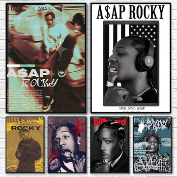 1PC Pop Rap ASAP Rocky Poster Self-adhesive Art Waterproof Paper Sticker Coffee House Bar Room Wall Decor