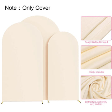 1Pc Arch Stand Cover Wedding Flower Door Decoration Polyester Elastic Set Background Cover Prop Used for Banquet (Without Shelf)