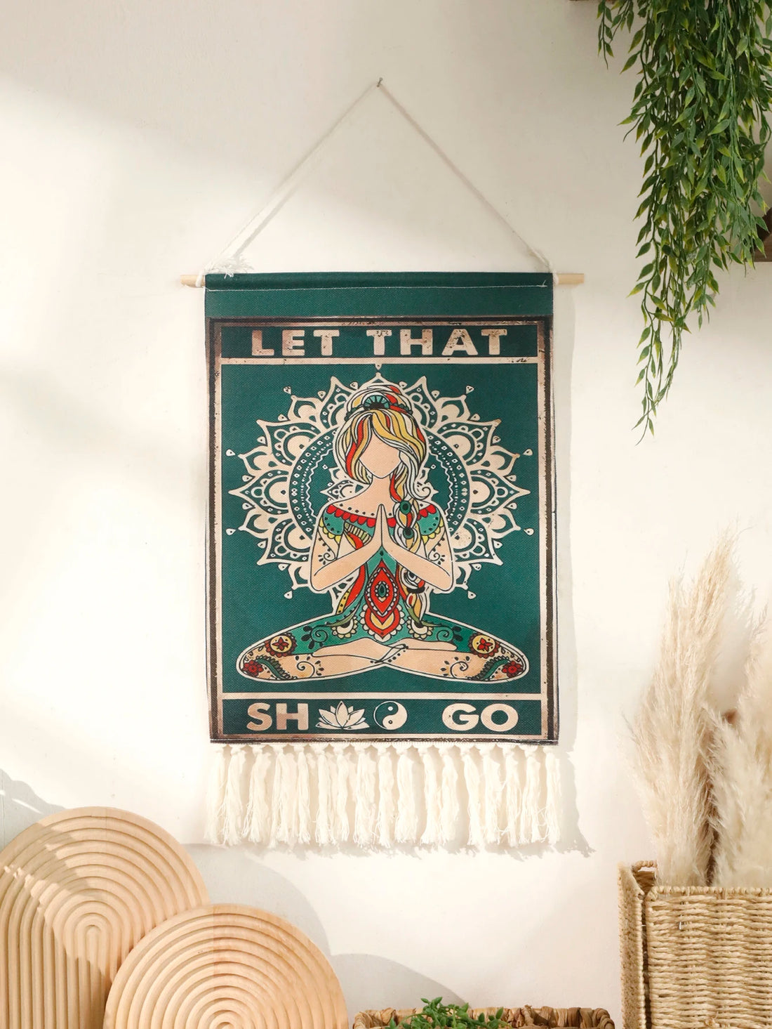 Macrame Yoga Wall Tapestry Wall Hanging Meditation Goth Tapestries Boho Home Decoration Wall Decor Room Bedroom Decors Aesthetic