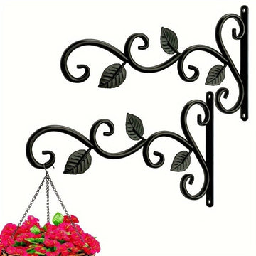 2Vintage Iron Wall Hanging Rack Plant Hook Metal Hanger Indoor Outdoor Hanging Flower Pot Bird Feeder