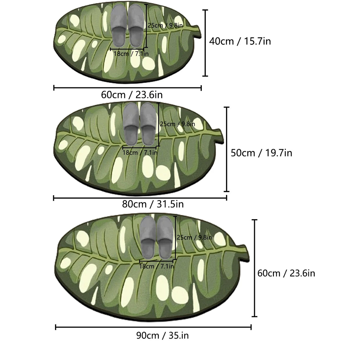 1.2cm thick leaf flannel bathroom non-slip floor mats dirt-resistant foot mats absorbent floor mats porch entrance decorative