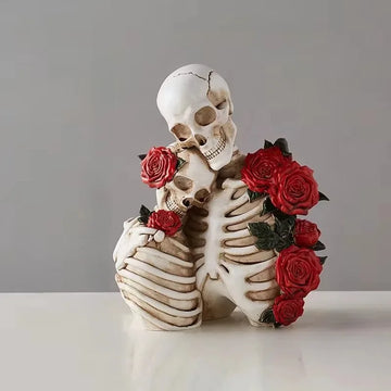 Creative Resin Couple Skeleton Model Sculpture Ornaments Living Room Bedroom Foyer Tabletop Halloween Decoration Accessories