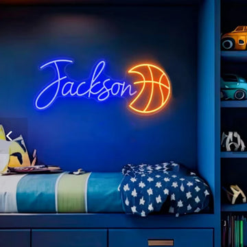 Custom Basketball Neon Signs For Wall Decor Led Dimmable Name Neon Light For Party Home Room Decoration Customized Gifts For Kid