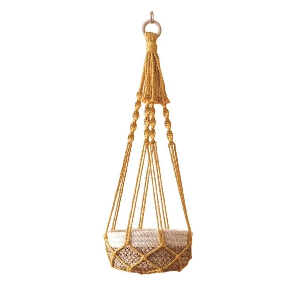 for Indoor Living Room Balcony Macrame Plant Hangers Handmade Garden Plant Pot Holder Decor Hanging Basket Beige Color
