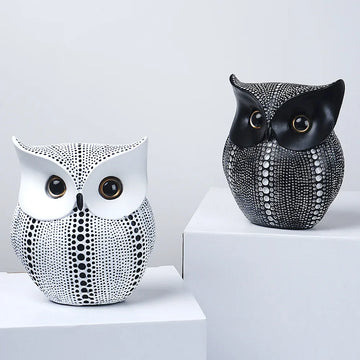 Nordic Resin Wise Owl Figurines Animal Statue Sculpture Crafts for Home Interior Decor Desktop Table Decoration Accessories Item