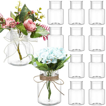 High quality large wide mouth cylindrical style plastic vase, transparent vase, suitable for table decoration, wedding, home,