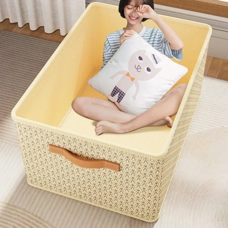 M/L/XL Large Capacity Foldable Storage Box Thickened Cardboard Clothing and Quilt Organizer Dustproof Storage Box with Lid