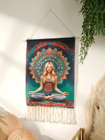 Macrame Yoga Wall Tapestry Wall Hanging Meditation Goth Tapestries Boho Home Decoration Wall Decor Room Bedroom Decors Aesthetic