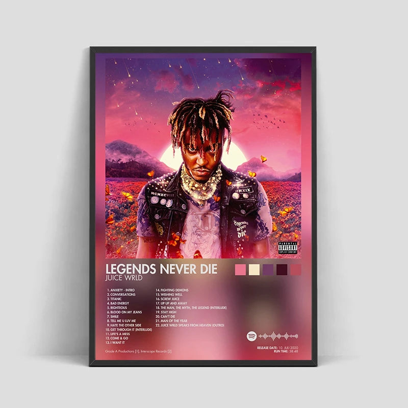 Rap Music Album Cover Male Female Singer Poster Aesthetic Rapper Hip Hop Rock Canvas Wall Art Ideal for Room Decor No Frame