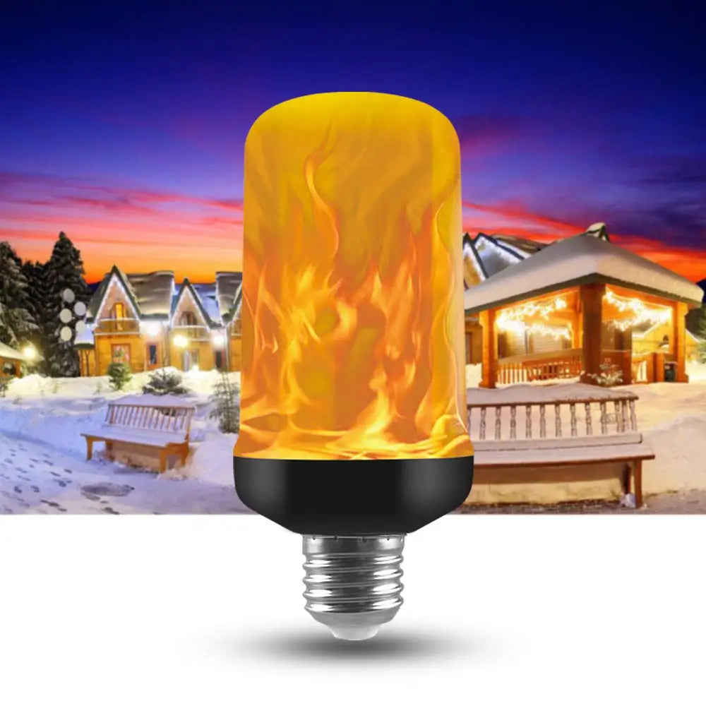 E27 E14 LED Flame Effect Light 12W Multiple Modes Creative Corn Bulb Decorative Lamp for Bar Hotel Restaurant Party Home Decor