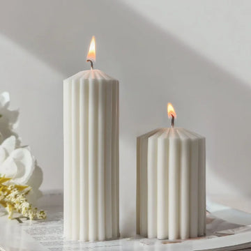 3D Candle Soap Mold Geometric Pointed Striped Cylinder Silicone DIY Handmade Aromatherapy Gypsum Gift Decoration Molds Supplies