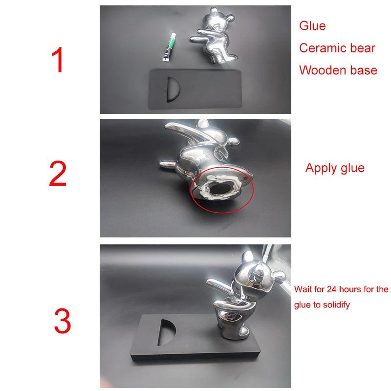Ceramic Bubble Bear Wine Bottle Holder Countertop Storage Stand for Wedding Party Home Decor