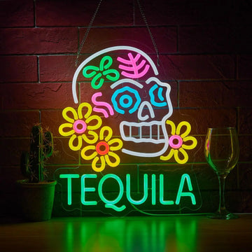 Tequila Neon Sign Mexican Tequila USB Dimmable LED Neon Light Wall Decor for Beer Bar Pub Party Man Cave Bistro Club Gift