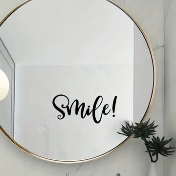 1pc, English Smile Inspirational Wall Sticker - Removable, Waterproof, and Decorative for Bedroom and Living Room