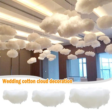 Wedding Cotton Cloud Decoration Artificial White Cotton Cloud Wedding Background Decor Props Xmas Birthday Party DIY Hanging