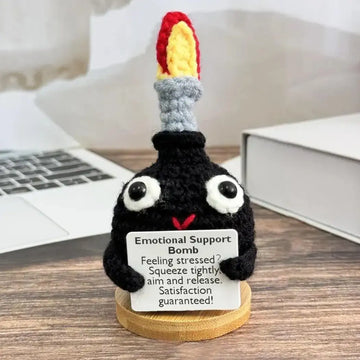 New Positive Crochet Dolls With Card Home Room Decoration Handmade Knitted Encouragement Dolls Christmas Gifts