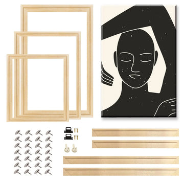 Decorative Natural Wooden Picture Frames Large Size Wall Canvas Frame 50X70 60X90 70X100 Frame for Pictures Posters Wall Frame