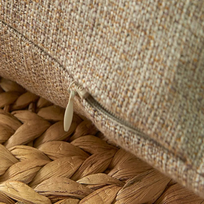 Khaki 45x45cm Pillowcase Tassel Textured Rustic Neutral Cotton Linen Cushion Cover Modern Farmhouse Fall Decor Pillowcase 방석