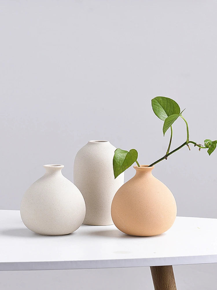 Nordic simple Ceramic flower Arrangement Vase Hydroponic vase Home Decor ins Room Decor Modern decorative vases