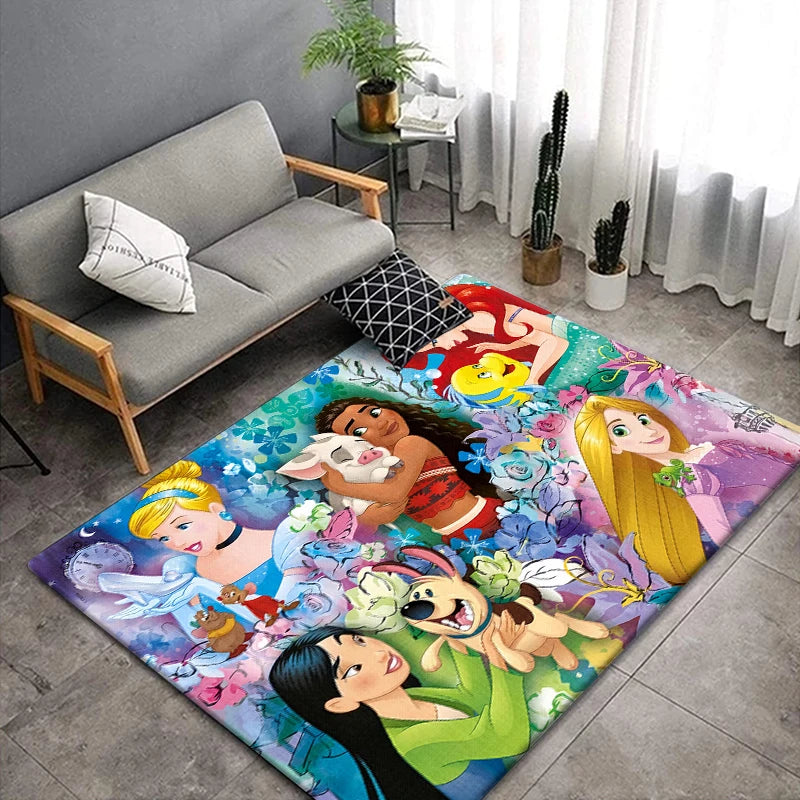 Princess HD Cartoon,Large Area Printed Carpet,Living Room Decor,Sofa,Table Rug.Picnic,Camping,Outdoors,Door,Toilet,Kitchen Mat.