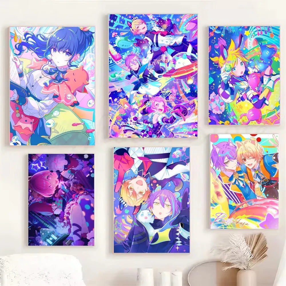 1PC Anime P-project Sekai Poster Poster Paper Print Home Living Room Bedroom Entrance Bar Cafe Art Painting Decoration