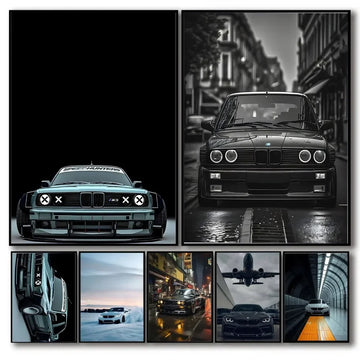 Car Poster No Framed Poster Kraft Club Bar Paper Vintage Poster Wall Art Painting Bedroom Study Stickers