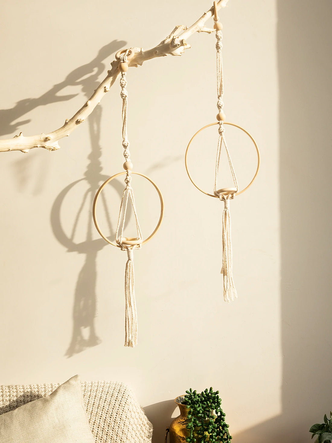 Macrame Air Hanging Planter Flower Pots Boho Home Decor Rope Plant Holder Woven Basket Balcony Garden Bedroom Decorative Gift