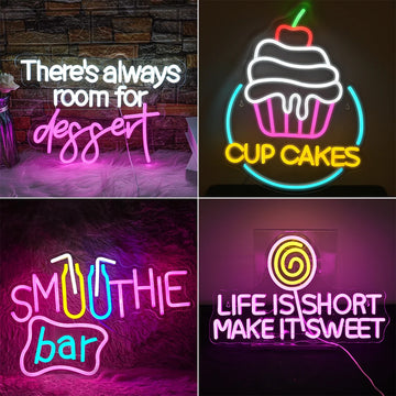 Life Is Short Make It Sweet Neon Signs Led Light Up Sign Shop Sign Candy Art Neon Logo For room Decoration Dessert Shop Dimmable