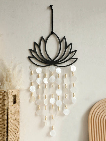 Lotus Wall Hanging With Acrylic Sequins Hand-woven Moon Bedroom Living Room Wall Decor Boho Home Decoration Crafts Art Tapestry