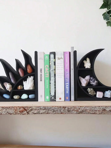 Crystal Shelf Bookends Sun And Moon Heavy Duty Decorative Round Bookends To Hold Books Crystal Rack Decorative Christmas Gifts