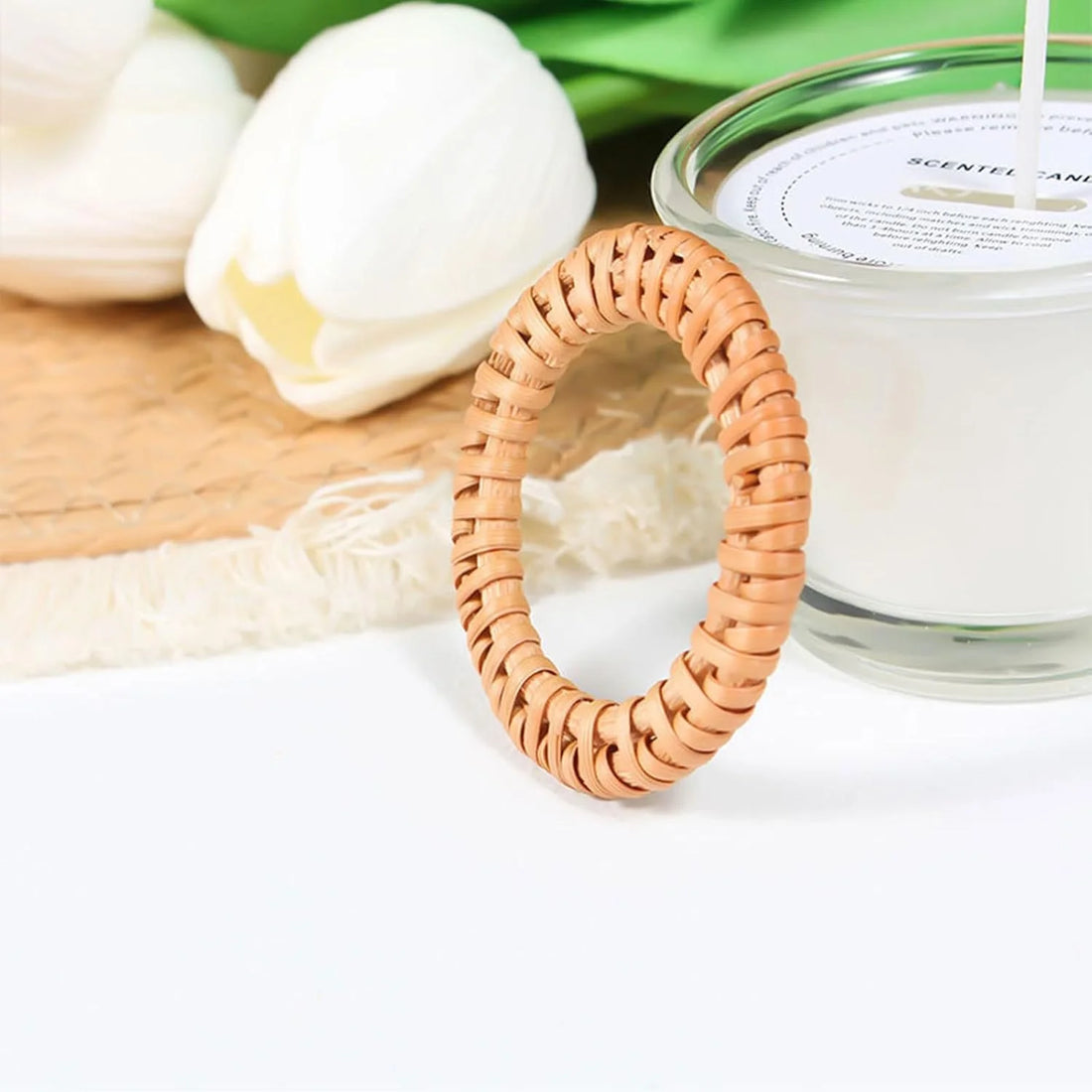 Cross-Border Napkin Ring New Wooden Woven Napkin Buckle Creative Rattan Napkin Ring Hotel Restaurant Table Amazon