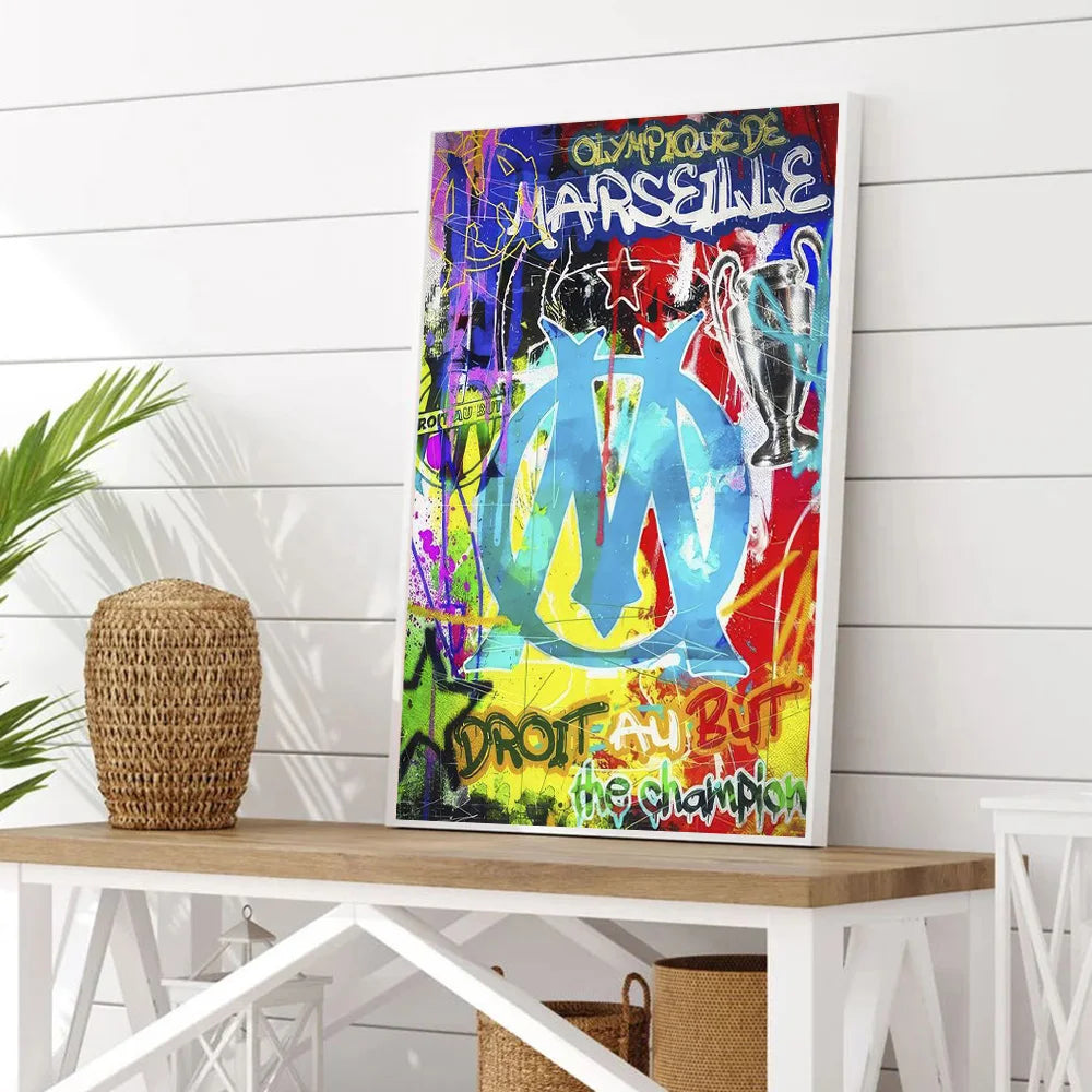 Modern Home Decor Soccer Graffiti Art Poster Watercolor Prints Sport Team Club Canvas Wall Painting For Living Room