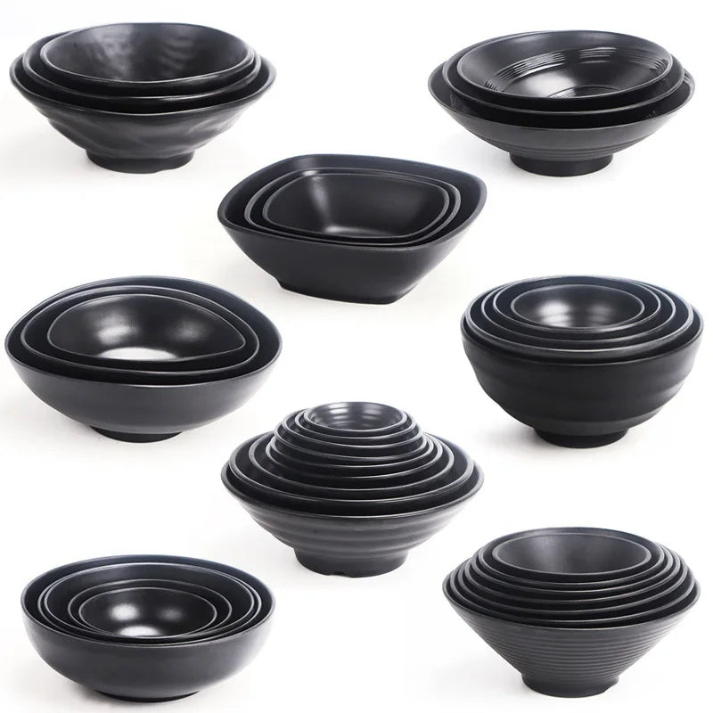 Frosted Melamine Ramen Bowl Imitation Porcelain Large Noodle High Temperature Resistance Bowl Salad Soup Bowl Fast FoodTableware