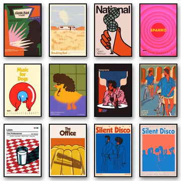 Vintage Move Poster Silent Disco Illustrations Retro The Office Wall Art Living Room Posters Bedroom Painting No Frame
