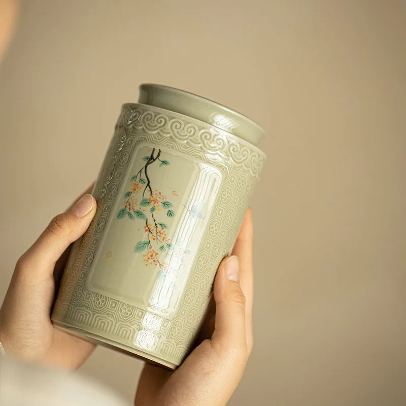 Delicate Cremation Urn 0.3L - Custom Engraved for Frogs, Miniature Ceramic Memorial