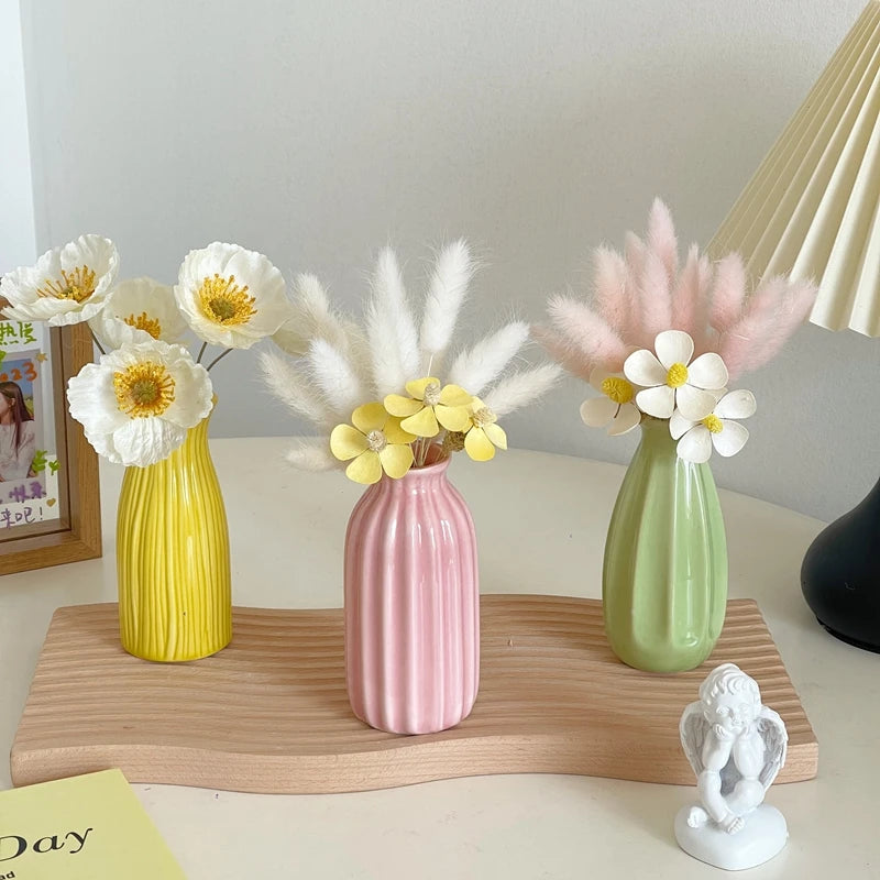 Vase Nordic Ceramics Vase Ceramics Decorative Vase Flower Bottle Table Flower Plant Pot Desktop Ornament Vase Home Decoration 꽃병